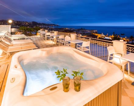 Relax in the rooftop terrace of our Sanremo hotel with jacuzzi