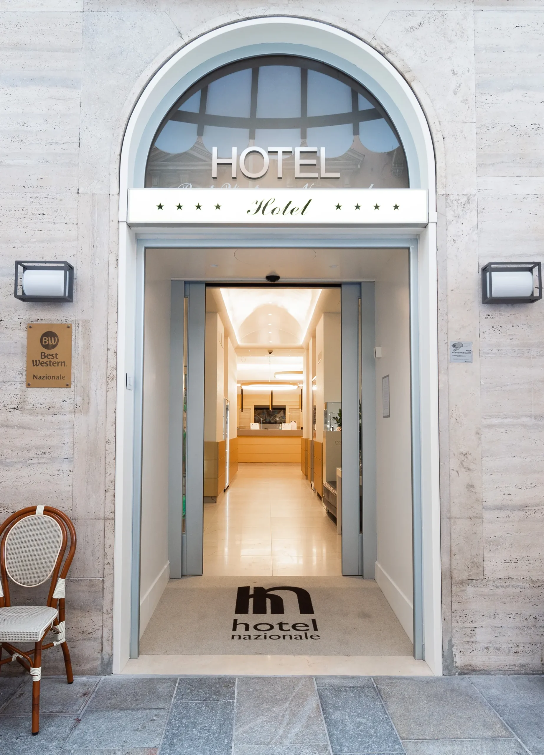 The image shows the hotel entrance.